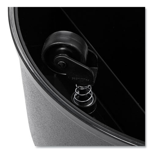 Image of Rubbermaid® Commercial FG252300BLA Rolling Step Stool, Curved Design, 2-Step, Retracting Casters, 350 lb Capacity, 16" Diameter x 13.5"h, Black