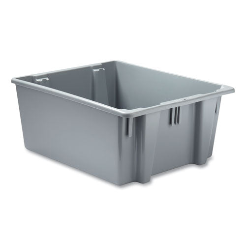 Image of Rubbermaid® Commercial FG173100GRAY Palletote Box, 19 Gal, 23.5" X 19.5" X 10", Gray