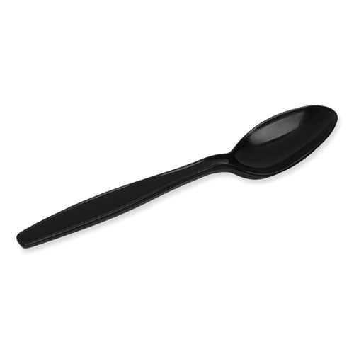 Image of Dixie® PTH53C Individually Wrapped Heavyweight Spoons, Plastic, Black, 1,000/Carton