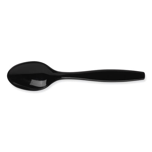 Image of Dixie® PTH53C Individually Wrapped Heavyweight Spoons, Plastic, Black, 1,000/Carton