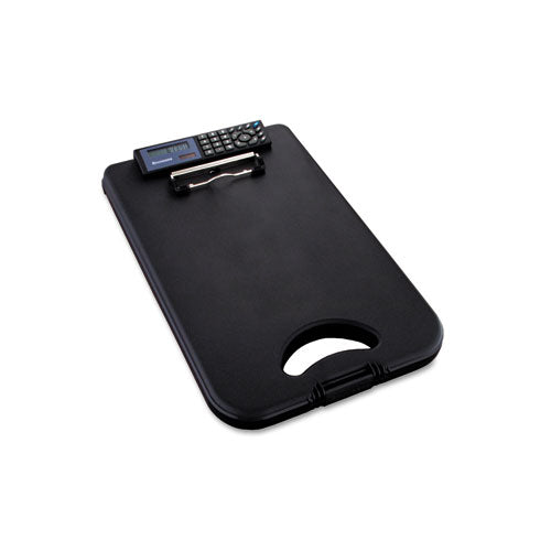 Image of Saunders 00534 DeskMate II with Calculator, 0.5" Clip Capacity, Holds 8.5 x 11 Sheets, Black