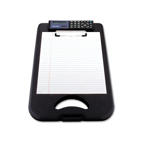 Image of Saunders 00534 DeskMate II with Calculator, 0.5" Clip Capacity, Holds 8.5 x 11 Sheets, Black