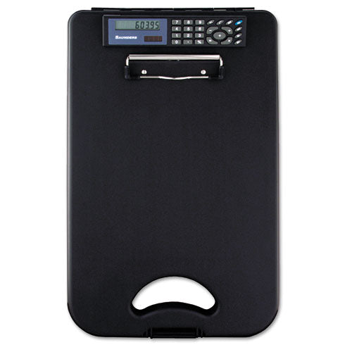Image of Saunders 00534 DeskMate II with Calculator, 0.5" Clip Capacity, Holds 8.5 x 11 Sheets, Black