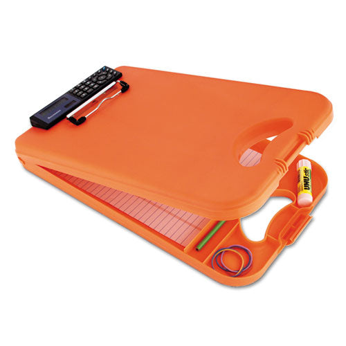 Image of Saunders 00543 DeskMate II with Calculator, 0.5" Clip Capacity, Holds 8.5 x 11 Sheets, Hi-Vis Orange