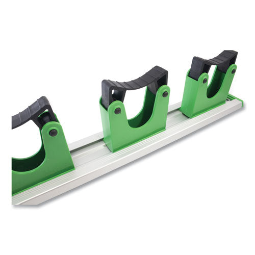 Image of Unger® HO700 Hang Up Cleaning Tool Holder, 28w x 3.15d x 2.17h, Silver/Green