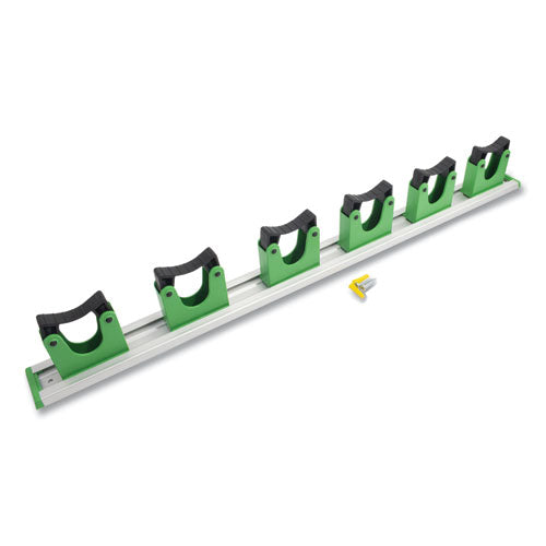 Image of Unger® HO700 Hang Up Cleaning Tool Holder, 28w x 3.15d x 2.17h, Silver/Green