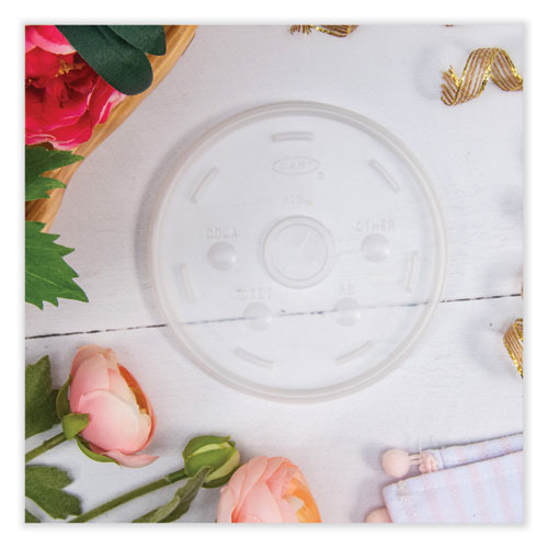 Image of Dart® 32SL1 Lids for Foam Cups and Containers, Fits 32 oz/44 oz/60 oz Hot Cups, Plastic, Translucent, 1,000/Carton