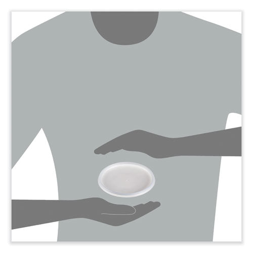 Image of Dart® 32JLR Plastic Lids for Foam Cups, Bowls and Containers, Vented, Fits 12 oz to 60 oz, Translucent, 100/Pack, 10 Packs/Carton