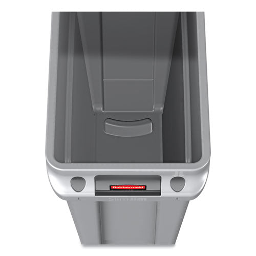 Image of Rubbermaid® Commercial 1971259 Slim Jim with Venting Channels, 16 gal, Plastic, Beige, 4/Carton