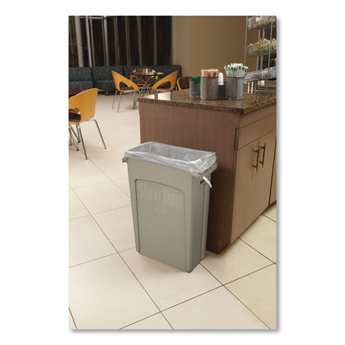 Image of Rubbermaid® Commercial 1971259 Slim Jim with Venting Channels, 16 gal, Plastic, Beige, 4/Carton