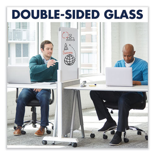 Image of Quartet® Q293066W Agile Glass Dry-Erase Easel, 25.5" x 60.5", White Surface