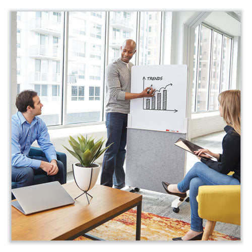 Image of Quartet® Q293066W Agile Glass Dry-Erase Easel, 25.5" x 60.5", White Surface