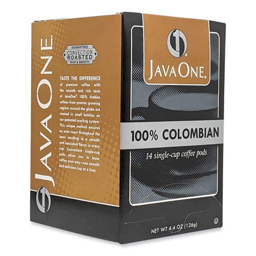 Image of Java One® 39830206141 Coffee Pods, Colombian Supremo, Single Cup, 14/box