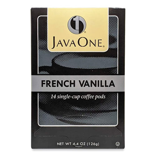 Image of Java One® 39870406141 Coffee Pods, French Vanilla, Single Cup, 14/box