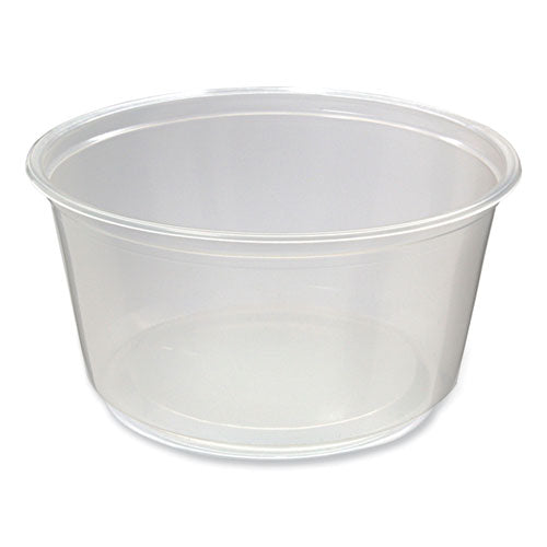 Image of Fabri-Kal® 000000000009505114 Microwavable Deli Containers, 12 oz, 4.6" Diameter x 2.3" h, Clear, Plastic, 500/Carton