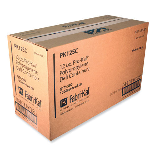 Image of Fabri-Kal® 000000000009505114 Microwavable Deli Containers, 12 oz, 4.6" Diameter x 2.3" h, Clear, Plastic, 500/Carton