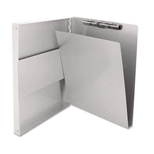 Image of Saunders 10517 Snapak Aluminum Side-Open Forms Folder, 0.5" Clip Capacity, Holds 8.5 x 11 Sheets, Silver
