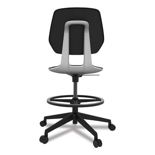 Image of Safco® 7827BL Commute Extended Height Task Chair, Supports Up to 275 lb, 22.25" to 32.25" Seat Height, Black Seat, Black Back, Black Base
