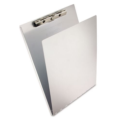 Image of Saunders 12017 Aluminum Clipboard with Writing Plate, 0.5" Clip Capacity, Holds 8.5 x 11 Sheets, Silver