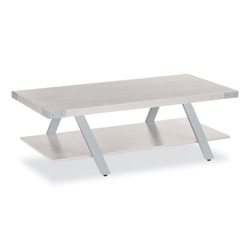 Image of Safco® MRCFTWAH Coffee Table, Rectangular, 51 x 23.78 x 16, White Ash Top, Silver Base