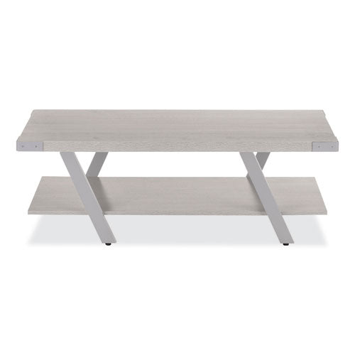 Image of Safco® MRCFTWAH Coffee Table, Rectangular, 51 x 23.78 x 16, White Ash Top, Silver Base
