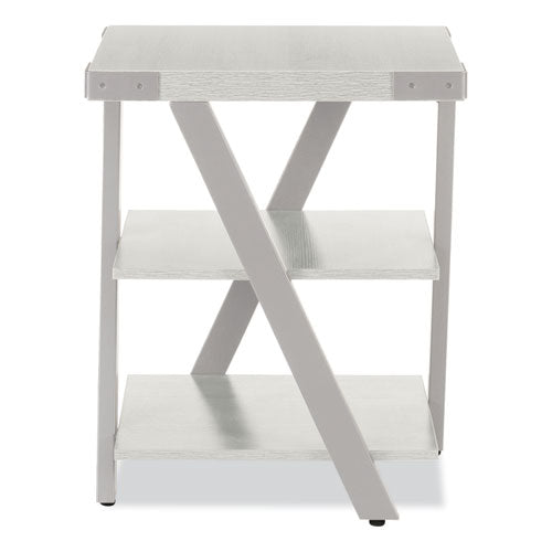 Image of Safco® MRETWAH End Table, Square, 20 x 20 x 25, White Ash Top, Silver Base