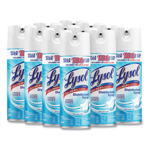 Image of LYSOL® Brand 19200-74186 Disinfectant Spray, Crisp Linen Scent, 12.5 Oz Aerosol Spray