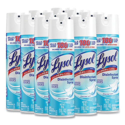 Image of LYSOL® Brand 19200-79329 Disinfectant Spray, Crisp Linen Scent, 19 Oz Aerosol Spray