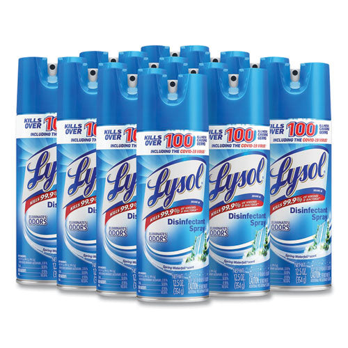 Image of LYSOL® Brand 19200-02845 Disinfectant Spray, Spring Waterfall, Liquid, 12.5 Oz Aerosol Spray, 12/carton