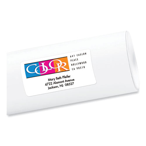 Image of Avery® 08253 Vibrant Inkjet Color-Print Labels W/ Sure Feed, 2 X 4, Matte White, 200/pk
