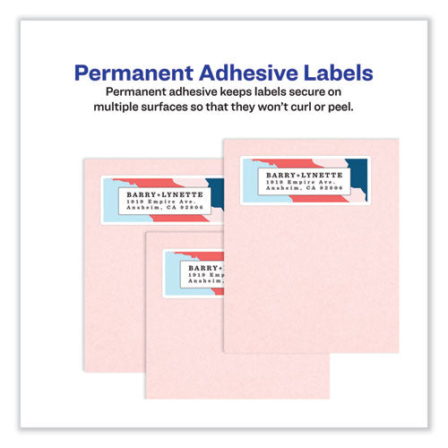 Image of Avery® 08254 Vibrant Inkjet Color-Print Labels w/ Sure Feed, 3.33 x 4, Matte White, 120/PK