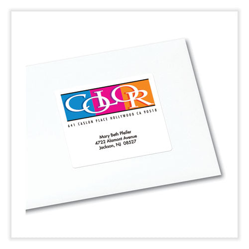 Image of Avery® 08254 Vibrant Inkjet Color-Print Labels w/ Sure Feed, 3.33 x 4, Matte White, 120/PK