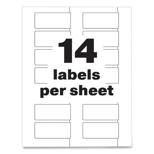 Image of Avery® 60537 Permatrack Destructible Asset Tag Labels, Laser Printers, 1.25 X 2.75, White, 14/sheet, 8 Sheets/pack