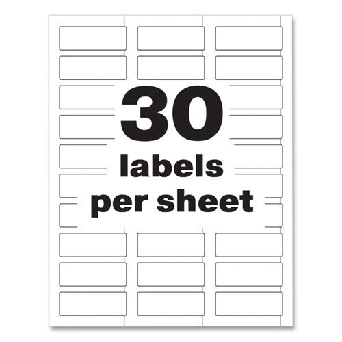 Image of Avery® 61526 Permatrack Durable White Asset Tag Labels, Laser Printers, 0.75 X 2, White, 30/sheet, 8 Sheets/pack