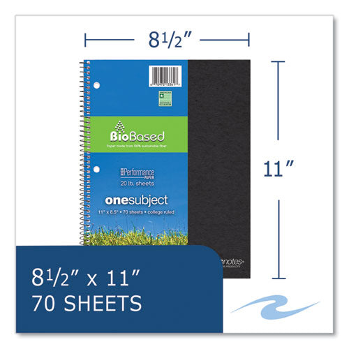 Image of Roaring Spring® 13361 Environotes BioBased Notebook, 1-Subject, Medium/College Rule, Randomly Assorted Earthtone Cover Color, (70) 11 x 8.5 Sheets