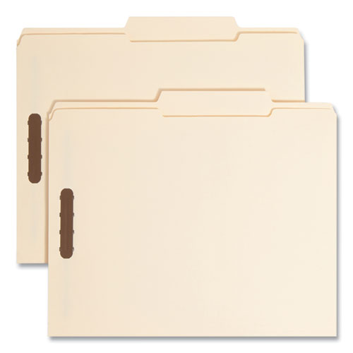 Image of Smead 14538 Top Tab Fastener Folders, 1/3-Cut Tab: Right, Expands 0.75", 2 Fasteners, Letter Size, Manila, 50/Box