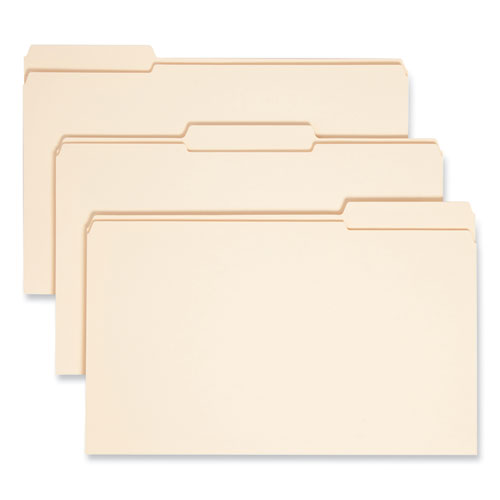 Image of Smead 15405 Expandable Heavyweight File Folders, 1/3-Cut Tabs: Assorted, Legal Size, 1.5" Expansion, Manila, 50/Box