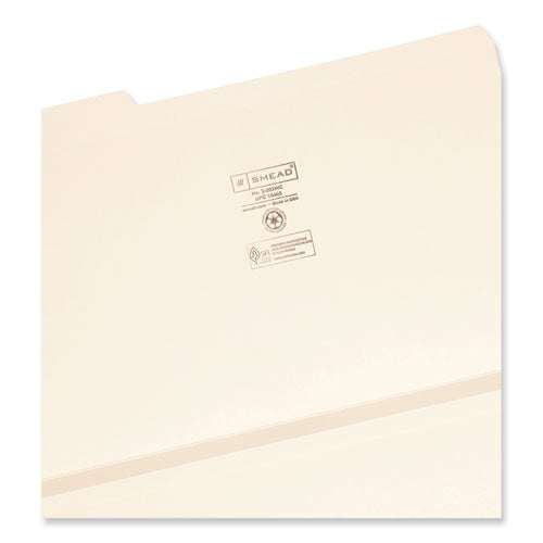 Image of Smead 15405 Expandable Heavyweight File Folders, 1/3-Cut Tabs: Assorted, Legal Size, 1.5" Expansion, Manila, 50/Box