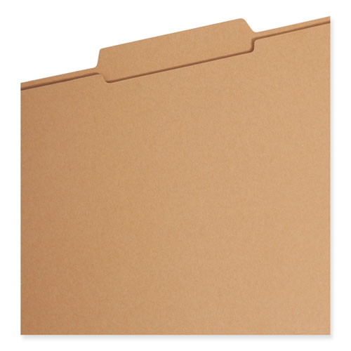 Image of Smead Top Tab Fastener Folders, Guide-Height 2/5-Cut Tabs, 0.75" Expansion, 2 Fasteners, Legal Size, 11-pt Kraft, 50/Box