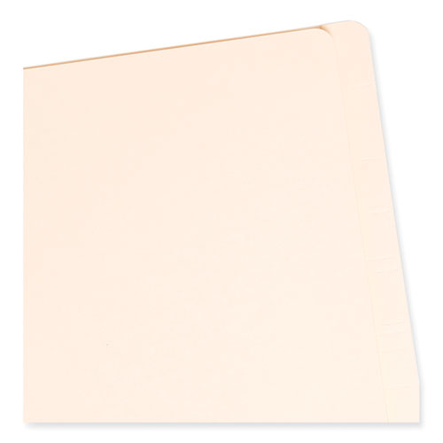 Image of Smead 26825 Manila End Tab Classification Folders, Straight Tab, Expands 2", 1 Divider, 4 Fasteners, Letter Size, Manila, 10/Box