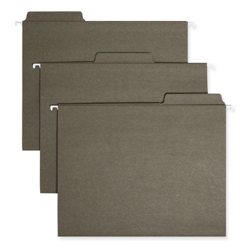 Image of Smead 64037 FasTab Hanging Folders, Letter Size, 1/3-Cut Tabs, Standard Green, 20/Box