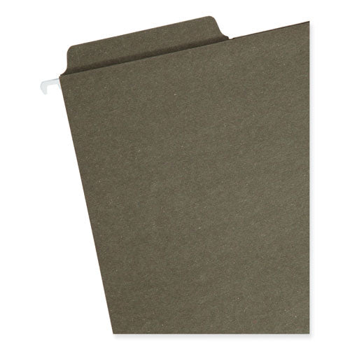 Image of Smead 64037 FasTab Hanging Folders, Letter Size, 1/3-Cut Tabs, Standard Green, 20/Box