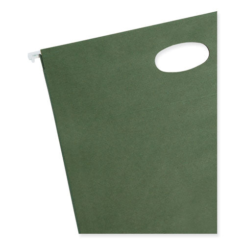 Image of Smead 64226 100% Recycled Hanging Pockets with Full-Height Gusset, 1 Section, 3.5" Capacity, Letter Size, Standard Green, 10/Box