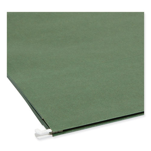 Image of Smead 64226 100% Recycled Hanging Pockets with Full-Height Gusset, 1 Section, 3.5" Capacity, Letter Size, Standard Green, 10/Box