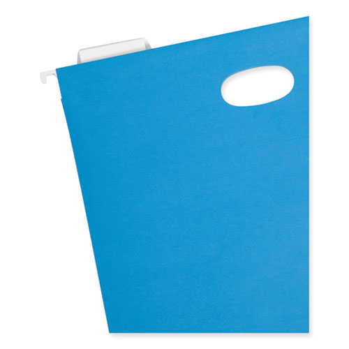 Image of Smead 64250 Hanging Pockets with Full-Height Gusset, 1 Section, 2" Capacity, Letter Size, 1/5-Cut Tabs, Sky Blue, 25/Box
