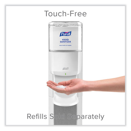Image of PURELL® 7306-DS-SLV Messenger Es6 Floor Stand With Dispenser, 1,200 Ml, 13.16 X 16.63 X 51.57, Silver/white
