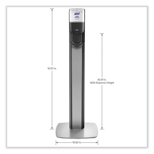 Image of PURELL® Messenger Es6 Graphite Panel Floor Stand With Dispenser, 1,200 Ml, 16.75 X 6 X 40, Graphite/silver