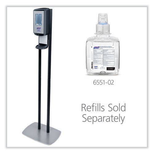 Image of PURELL® 7416-DS Cs6 Hand Sanitizer Floor Stand With Dispenser, 1,200 Ml, 13.5 X 5 X 28.5, Graphite/silver