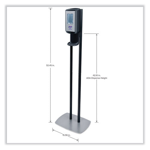 Image of PURELL® 7416-DS Cs6 Hand Sanitizer Floor Stand With Dispenser, 1,200 Ml, 13.5 X 5 X 28.5, Graphite/silver