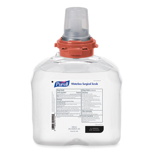 Image of PURELL® 5485-04 Waterless Surgical Scrub Gel Hand Sanitizer, 1,200 Ml Refill Bottle, Fragrance-Free, For Tfx Dispenser, 4/carton